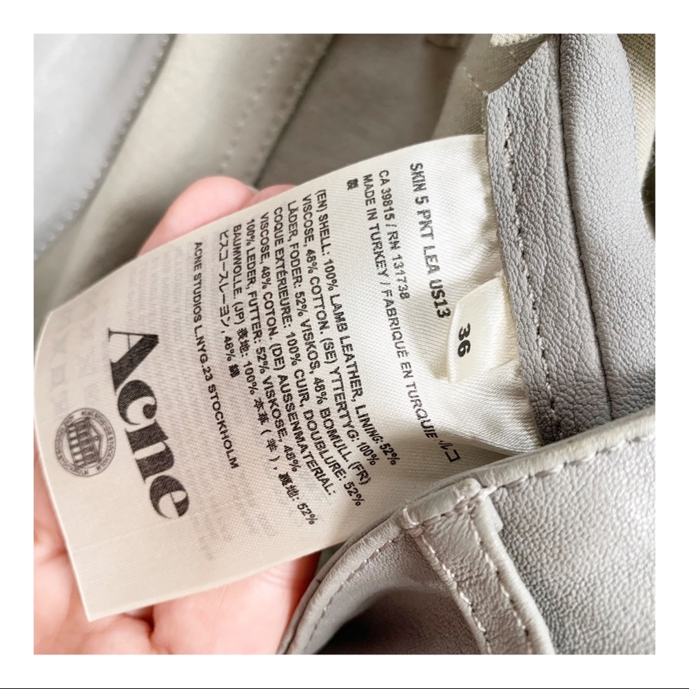 Acne Studios Lamb Leather Skin 5 Pants - Picture 5 of 8